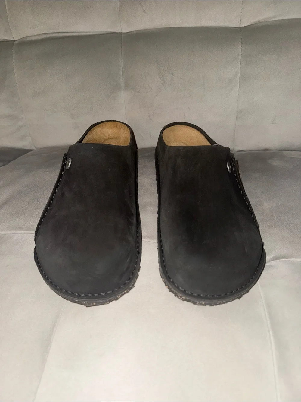 Birkenstock Men's Black Suede Slip-On Clogs